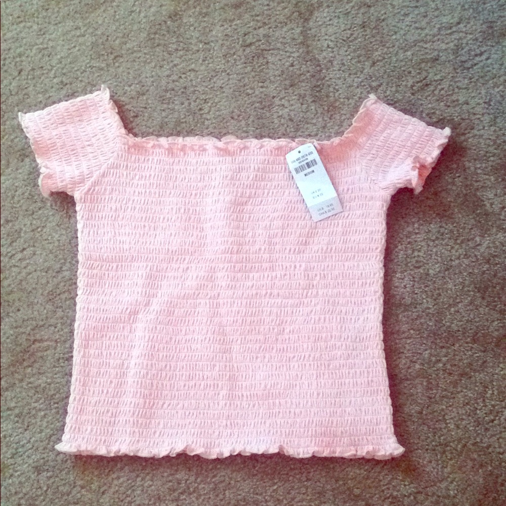 New Bright Pink Off the Shoulder top From Holister